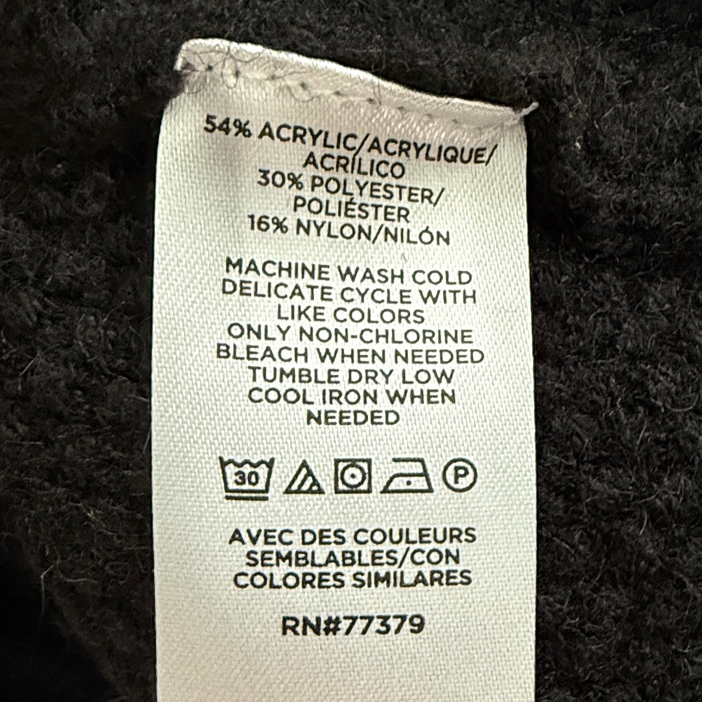 Ann Taylor Black Textured Sweater with Gold buttons, SZ L, EUC - Picture 6 of 6